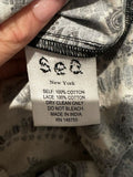 *Sea NY Gemma Cotton Floral Blockprints Balloon Sleeve Round Neck Button Front Mini Dress, Size 6