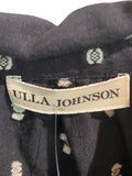 *Ulla Johnson Clementine Cotton Dot Tipped Ruffle Trim Long Sleeve Collared Button-Up Top, Size 6