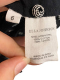 *Ulla Johnson Clementine Cotton Dot Tipped Ruffle Trim Long Sleeve Collared Button-Up Top, Size 6