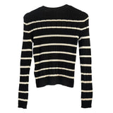 *Equipment Ancelin Cotton & Cashmere Stripe Button Shoulder Crew Neck Sweater, Size XS