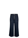 *Cinq a Sept Benji High Rise Button Fly Utility Pocket Wide Leg Crop Jeans, Size 2