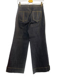 *Cinq a Sept Benji High Rise Button Fly Utility Pocket Wide Leg Crop Jeans, Size 2