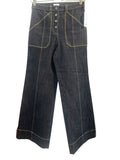 *Cinq a Sept Benji High Rise Button Fly Utility Pocket Wide Leg Crop Jeans, Size 2