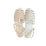 *NIB Beek Nightingale Leather Studded Caged Flat Ankle Strap Sandals, Size 9
