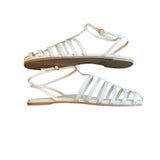 *NIB Beek Nightingale Leather Studded Caged Flat Ankle Strap Sandals, Size 9