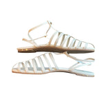 *NIB Beek Nightingale Leather Studded Caged Flat Ankle Strap Sandals, Size 9