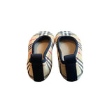 *Burberry Ralf Vintage Check Stretch Knit & Leather Round Toe Ballet Flats, Size 38.5