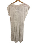 *Suzie Kondi Madeira Cotton Eyelet Cap Sleeve Round Neck Button Front Midi Dress, Size XL