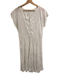 *Suzie Kondi Madeira Cotton Eyelet Cap Sleeve Round Neck Button Front Midi Dress, Size XL