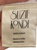 *Suzie Kondi Madeira Cotton Eyelet Cap Sleeve Round Neck Button Front Midi Dress, Size XL