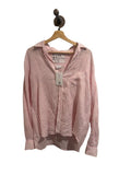 *Frank & Eileen Relaxed Fit Linen Stripe Long Sleeve Collared V-Neck Button-Up Shirt, Size M
