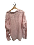 *Frank & Eileen Relaxed Fit Linen Stripe Long Sleeve Collared V-Neck Button-Up Shirt, Size M