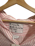 *Frank & Eileen Relaxed Fit Linen Stripe Long Sleeve Collared V-Neck Button-Up Shirt, Size M