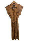 *Rag & Bone Roxanne Cotton Poplin Cap Sleeve Tie Waist Button Front Utility Mini Shirt Dress, Size S
