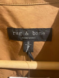 *Rag & Bone Roxanne Cotton Poplin Cap Sleeve Tie Waist Button Front Utility Mini Shirt Dress, Size S