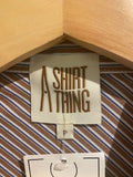 *A Shirt Thing Suzanne Cotton Stripe Short Sleeve Collared Button-Up Belted Midi Dress, Size P(XS)