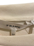 *NWT FRAME Frankie Cotton Jersey Ruched Lace Puff Sleeve Crew Neck Tee Top, Size S