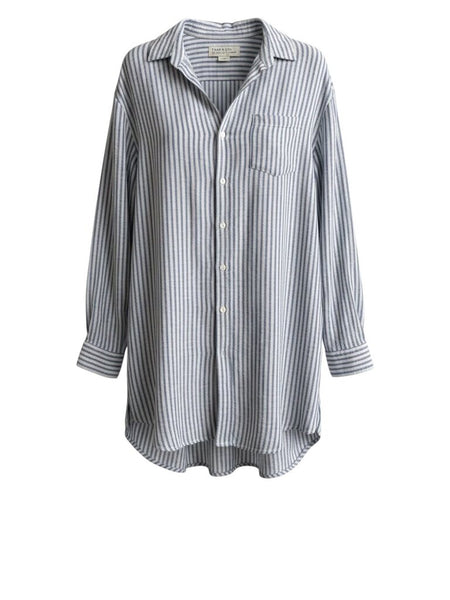 ^Frank & Eileen Mary Striped Long Sleeve Button Up Mini Shirt Dress, Size S