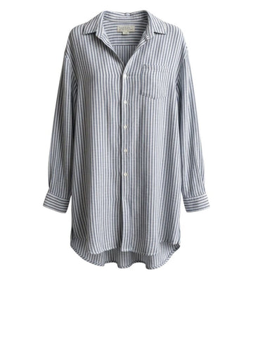 ^Frank & Eileen Mary Striped Long Sleeve Button Up Mini Shirt Dress, Size S