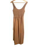 *XiRENA Florence Cotton Poplin Sleeveless Scoop Neck Smocked Bodice Midi Dress, Size S