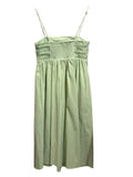 *AYR Garden Party Cotton Blend Seersucker Cami Square Neck Smocked Midi Dress, Size S