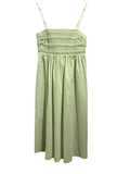 *AYR Garden Party Cotton Blend Seersucker Cami Square Neck Smocked Midi Dress, Size S