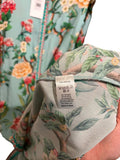 *Raishma Studio Enola Crepe Floral Long Sleeve Collared Button Up Belted Maxi Shirt Dress, Size 8