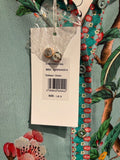 *Raishma Studio Enola Crepe Floral Long Sleeve Collared Button Up Belted Maxi Shirt Dress, Size 8