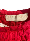 *Ulla Johnson Lora Cotton Pleated Detail Puff Sleeve Ruffle Round Neck Top, Size 2