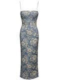 *Reformation Frankie Silk Floral Cami Smocked Back High Slit Fitted Maxi Dress, Size 4(S)