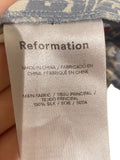 *Reformation Frankie Silk Floral Cami Smocked Back High Slit Fitted Maxi Dress, Size 4(S)