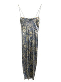 *Reformation Frankie Silk Floral Cami Smocked Back High Slit Fitted Maxi Dress, Size 4(S)