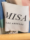 *MISA Los Angeles Annabelle Mosaic Tile Sleeveless Round Neck Button Front Maxi Dress, Size M