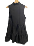*NWT Amanda Uprichard Saffron Sleeveless Poplin Split Neck Tiered Swing Mini Dress, Size L