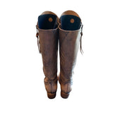 *Freebird Whisper Antiqued Metallic Leather Western Stitching Heeled Cowboy Boots, Size 7