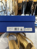 *Stuart Weitzman Playa Woven Knotted Vamp Ankle Strap Wedge Espadrille Sandals w/Box, Size 9.5