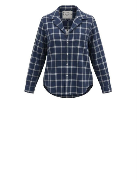 *Frank & Eileen Eileen Relaxed Fit Cotton Plaid Long Sleeve Collared V-Neck Button-Up Shirt Top, Size M