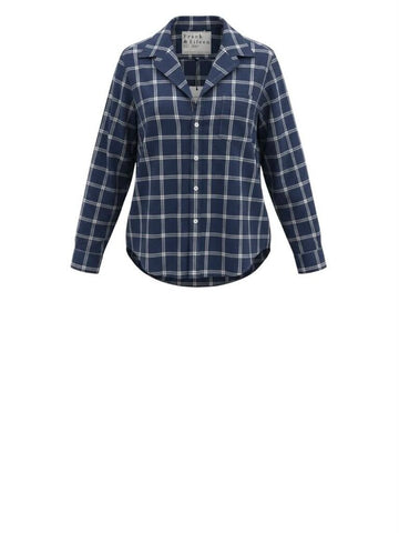 *Frank & Eileen Eileen Relaxed Fit Cotton Plaid Long Sleeve Collared V-Neck Button-Up Shirt Top, Size M