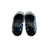 ^Freda Salvador Jessie Leather Silver Studded Square Toe Ballet Flats w/Dustbag, Size 9