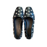 ^Freda Salvador Jessie Leather Silver Studded Square Toe Ballet Flats w/Dustbag, Size 9
