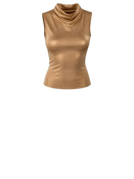 ^NWT Rails Kaleen Satin Sleeveless High Neck Draped Front Top, Size XS