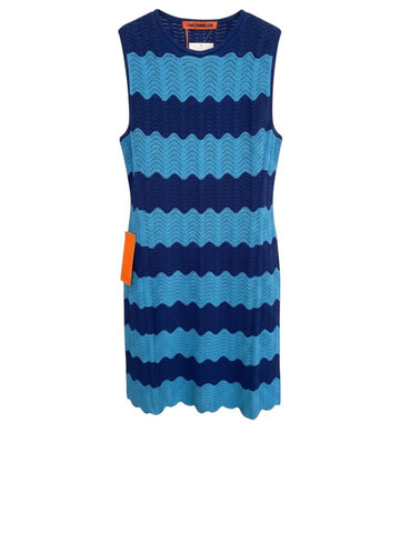 ^NWT Simon Miller Muji Wavy Stripe Knit Sleeveless Crew Neck Shift Mini Dress, Size S