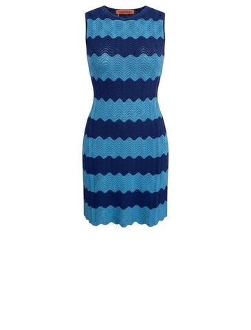 *NWT Simon Miller Muji Wavy Stripe Knit Sleeveless Crew Neck Shift Mini Dress, Size S