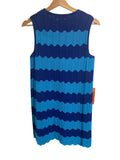 *NWT Simon Miller Muji Wavy Stripe Knit Sleeveless Crew Neck Shift Mini Dress, Size S