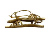 *Beek Livia Metallic Leather O-Ring Knotted Strappy Slingback Flat Sandals, Size 8