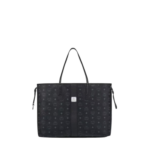 ^MCM Reversible Medium Liz Visetos Coated Canvas & Leather Tote Bag w/ Pouch
