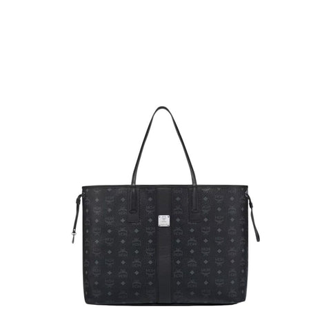 ^MCM Reversible Medium Liz Visetos Coated Canvas & Leather Tote Bag w/ Pouch