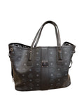 *MCM Reversible Medium Liz Visetos Coated Canvas & Leather Tote Bag w/ Pouch