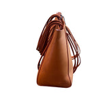 *Mansur Gavriel Fringe Calf Leather Zip Closure Satchel Tote Shoulder Bag