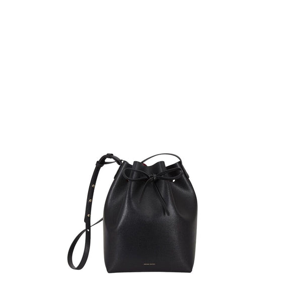 *Mansur Gavriel Large Bucket Bag Smooth Leather Drawstring Top Closure Crossbody Bag w/Pouch